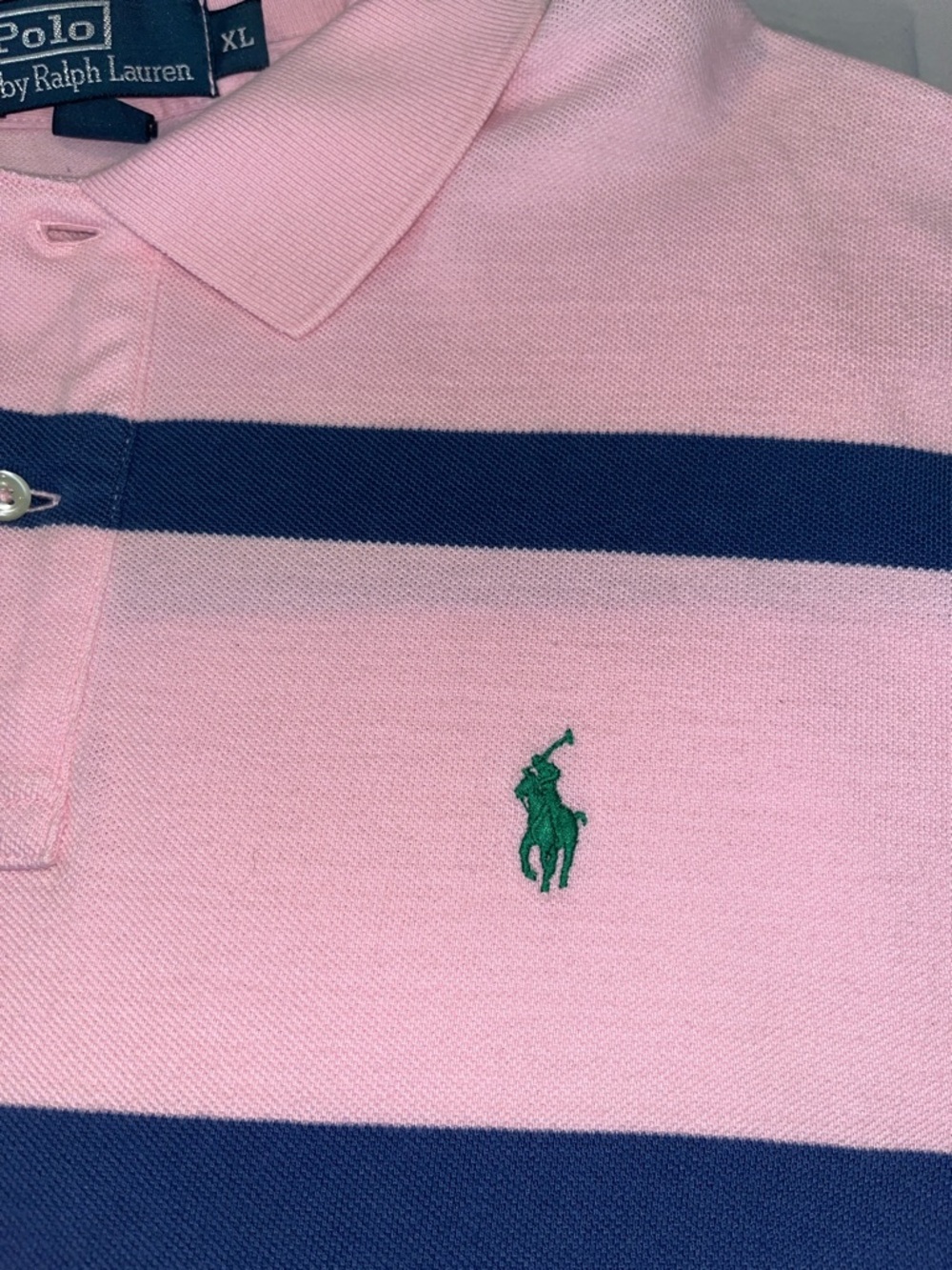 Polo by Ralph Lauren Pink with Navy Wide-Stripe Polo - Picture 6 of 8